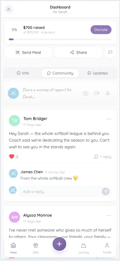 Preview of a Handful of Angels campaign page on mobile